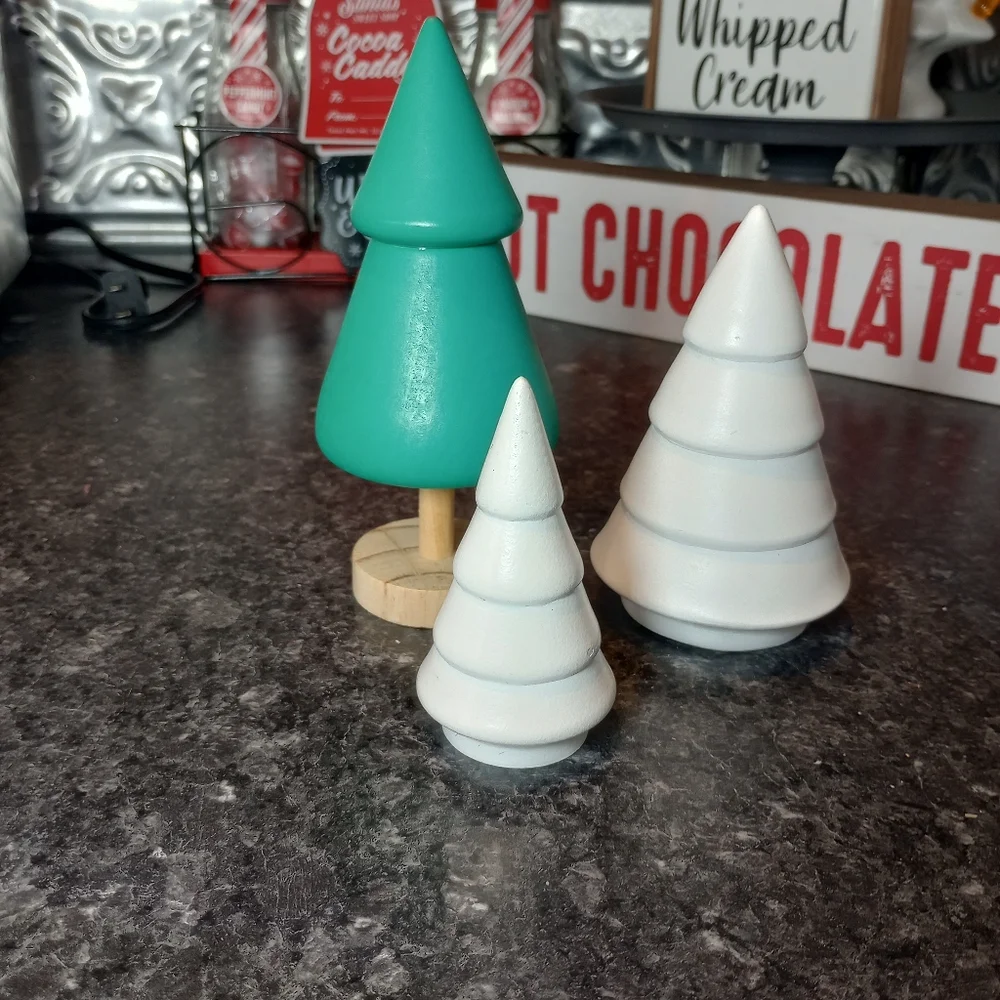 Wooden Miniature Christmas Trees Set Of 3 Target Bullseye Rustic Woodland Decor